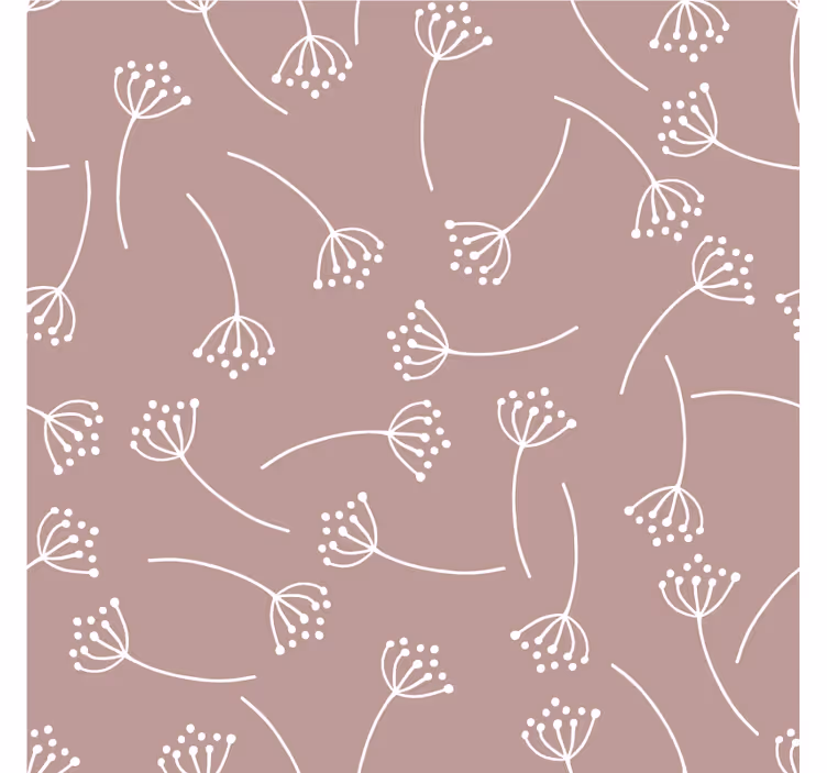 Texture coaster with floral line art design - TenStickers