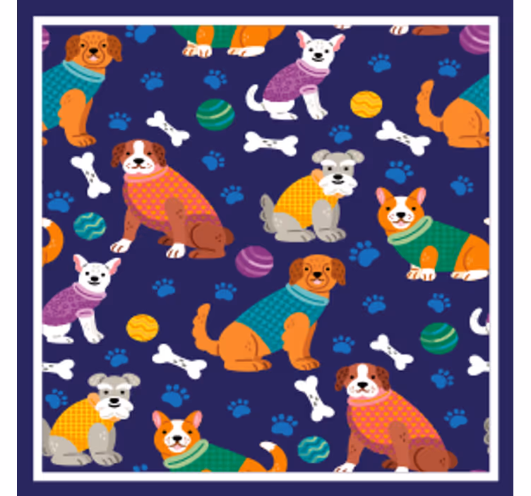 Customisable coasters in vibrant dog designs - TenStickers
