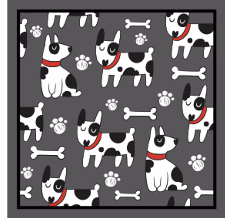 Modern coasters with playful dog design - TenStickers