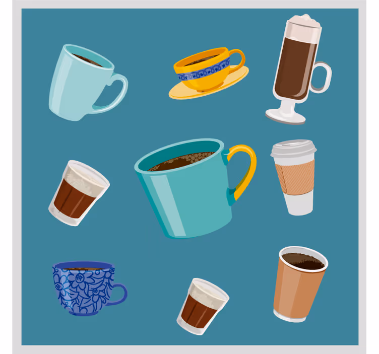 Modern coasters for different coffee mugs - TenStickers