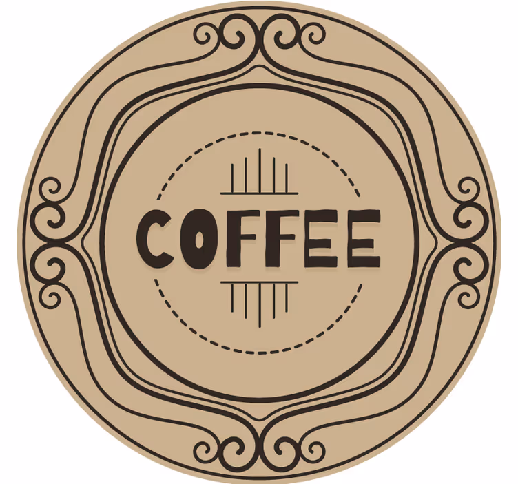 Customisable coasters elegant coffee circular design - TenStickers