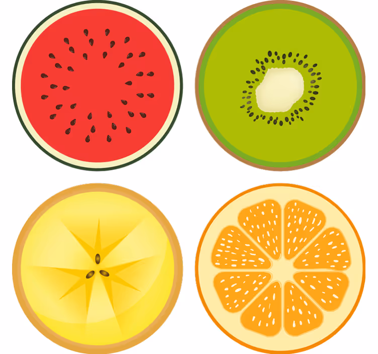 Modern coasters fruit slice coasters set - TenStickers