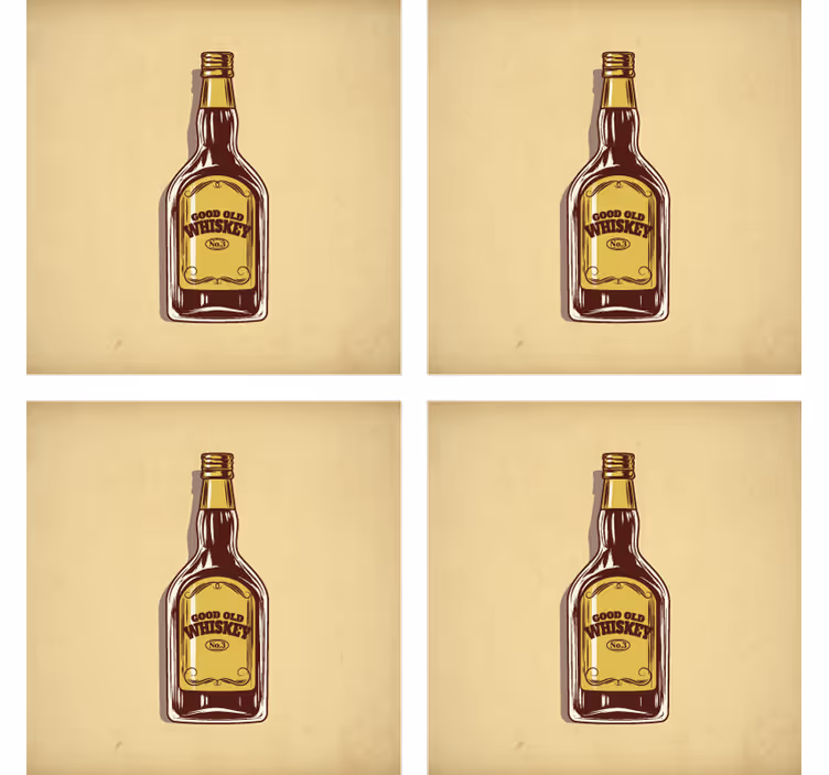 Beer mats inspired by classic whiskey bottles - TenStickers