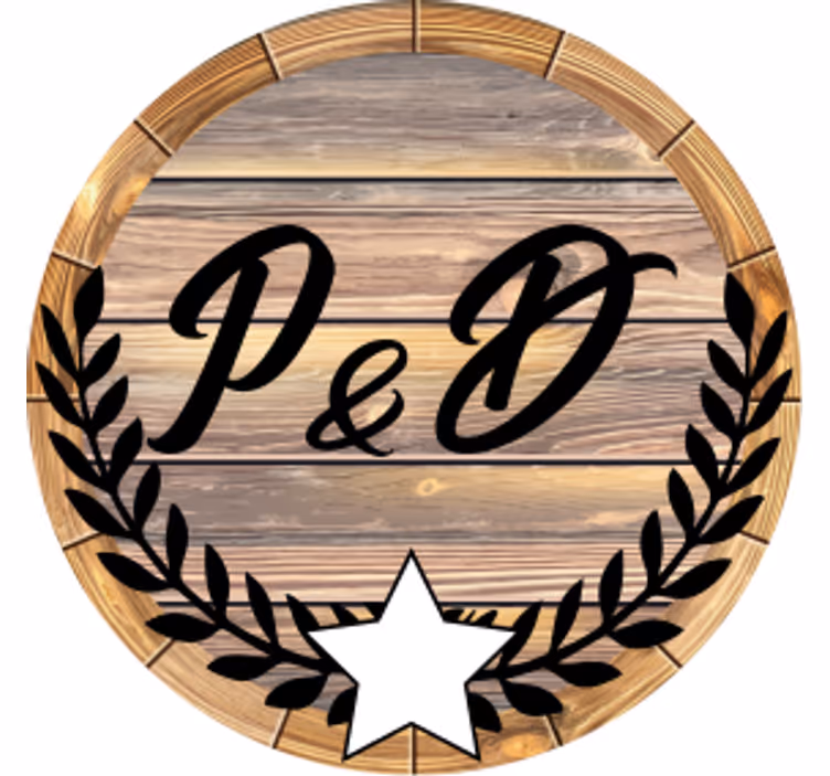 Customisable coasters wooden barrel monogram - TenStickers