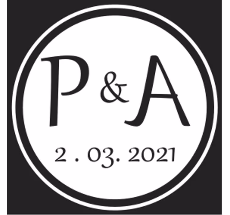 Customisable coasters monogram initials set - TenStickers