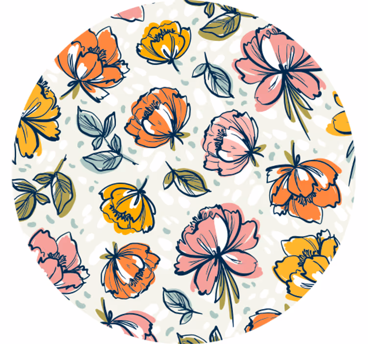 Modern coasters in botanical print design - TenStickers