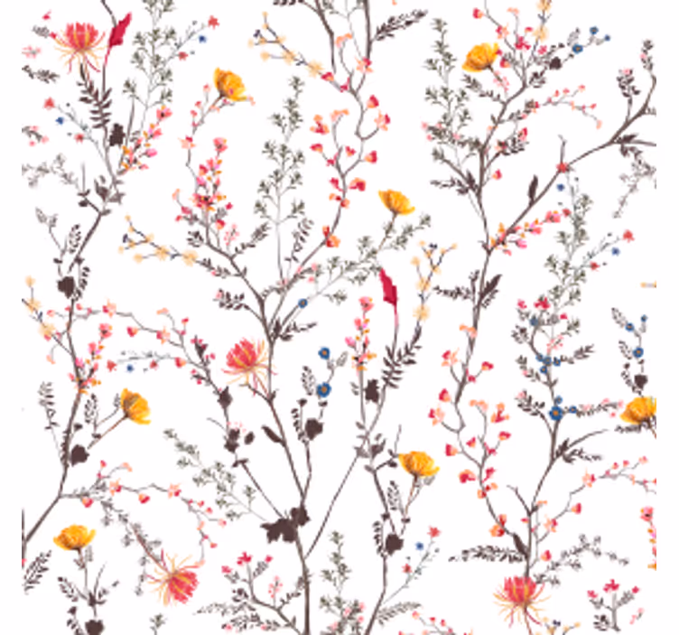 Texture coaster floral branch design - TenStickers