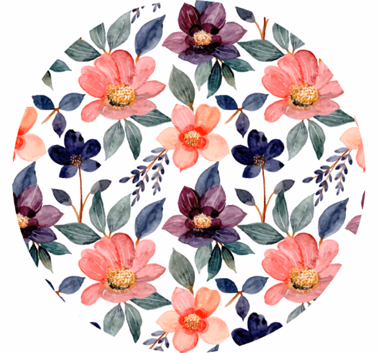 Geek coasters floral pattern splash - TenStickers