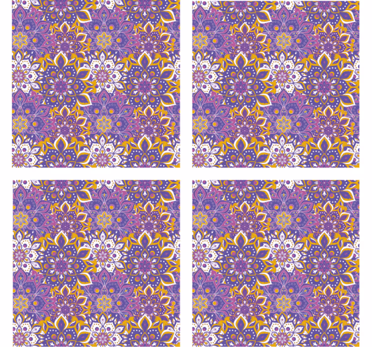 Moroccan style purple tones tile coasters - TenStickers