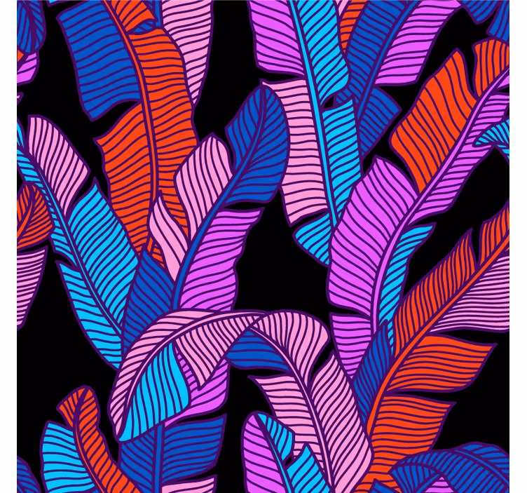 Vibrant leaf patterns texture coaster - TenStickers