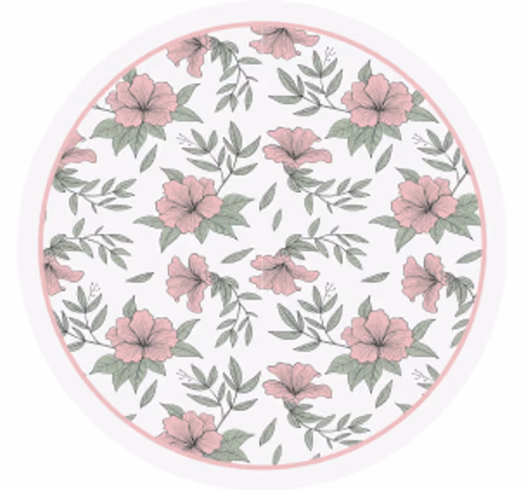Texture coaster floral pattern round - TenStickers