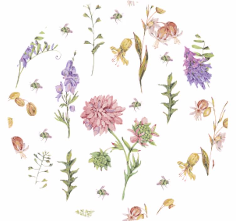 Texture coaster with floral patterned accents - TenStickers
