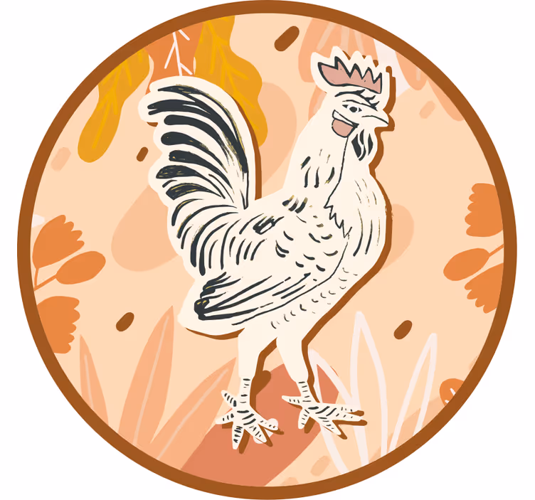 Geek coasters featuring stylized rooster art - TenStickers