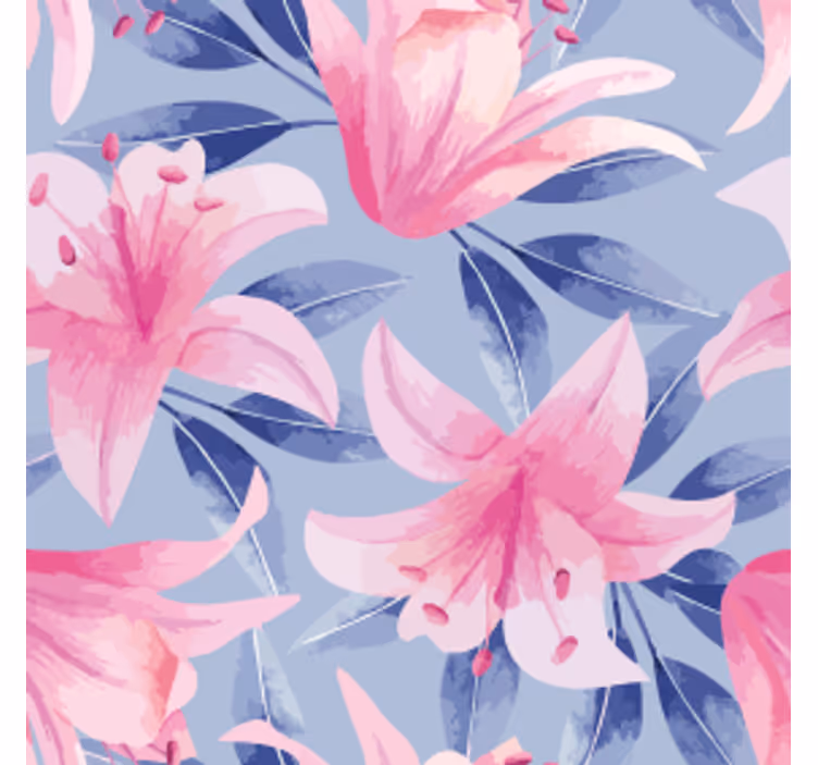 Texture coaster floral design with pink lilies - TenStickers