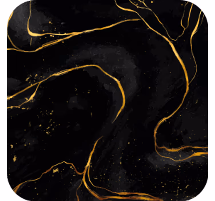 Black and gold swirl texture coaster - TenStickers