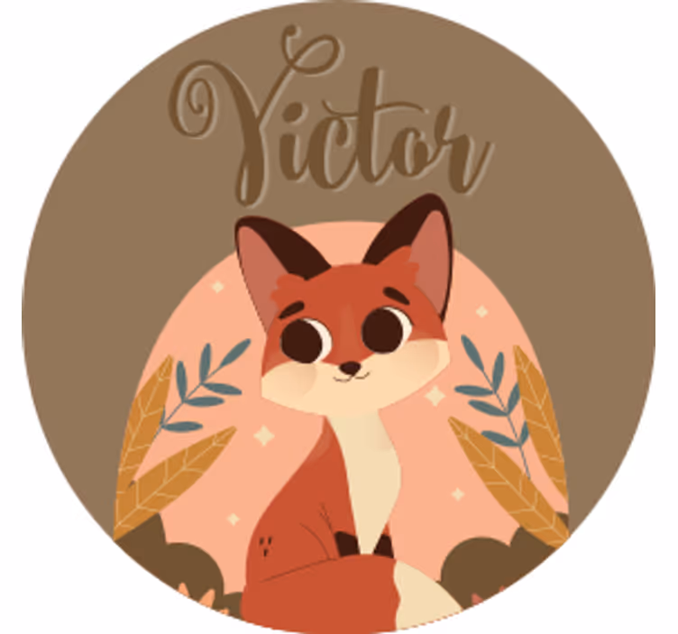 Customisable coasters cute fox design - TenStickers