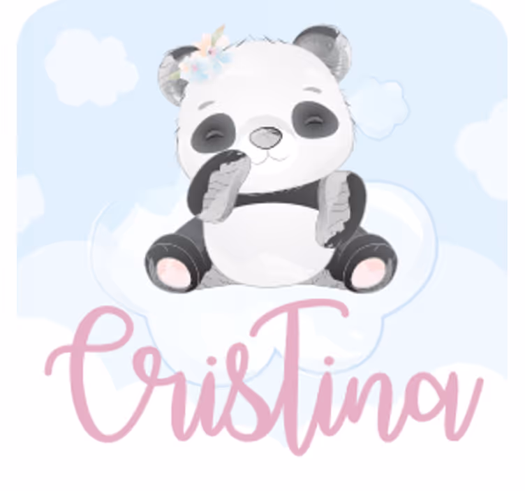 Customisable coasters whimsical panda design - TenStickers