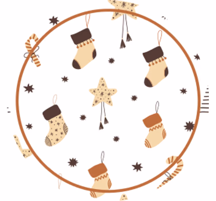 Christmas coasters festive holiday stockings - TenStickers