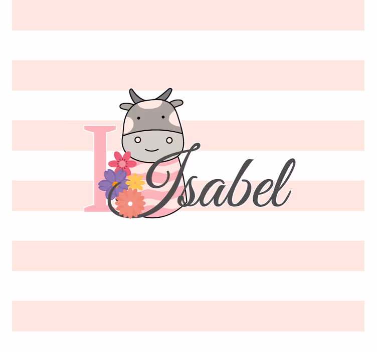 Customisable coasters personalized floral cow design - TenStickers