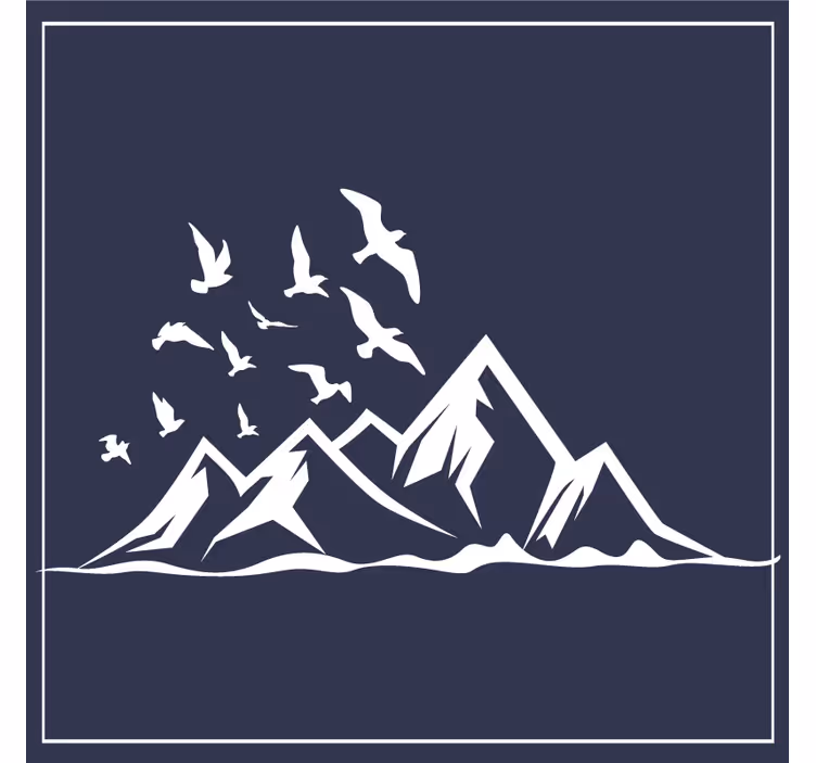 Texture coaster mountain landscape silhouette - TenStickers