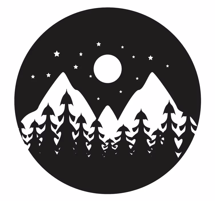 Texture coaster mountain night landscape - TenStickers