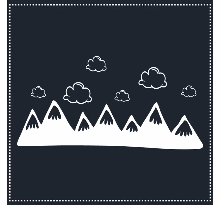Texture coaster mountain silhouette with clouds - TenStickers