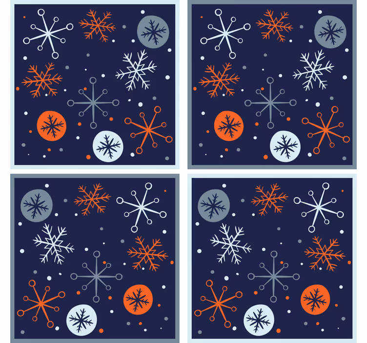 Christmas coasters with snowflake pattern design - TenStickers