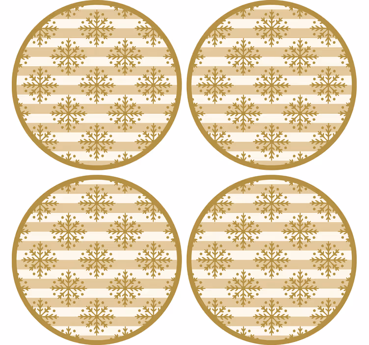 Christmas coasters snowflake design with stripes - TenStickers