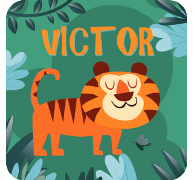 Customisable coasters cheerful tiger design - TenStickers