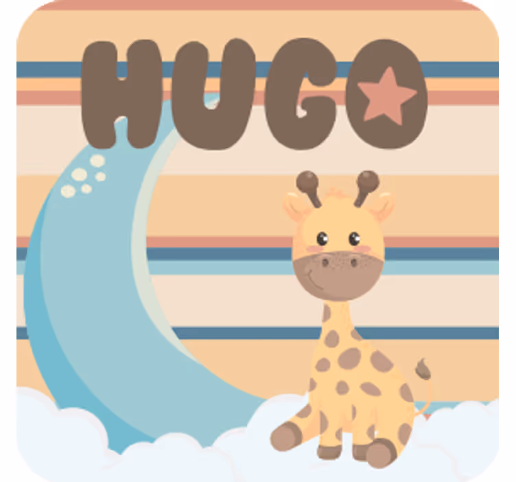 Customisable coasters cuddly giraffe design - TenStickers
