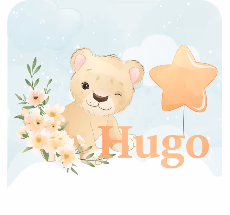 Customisable coasters whimsical lion with star - TenStickers