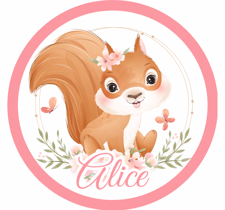Customisable coasters with adorable squirrel design - TenStickers