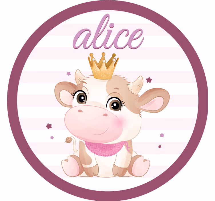 Customisable coasters with cute cow design - TenStickers