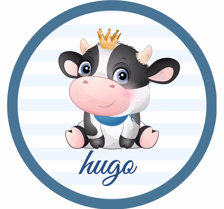 Customisable coasters with adorable cow design - TenStickers