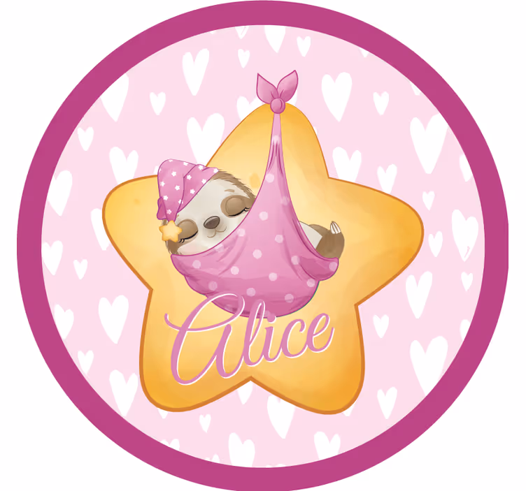 Customisable coasters sleeping sloth with star - TenStickers