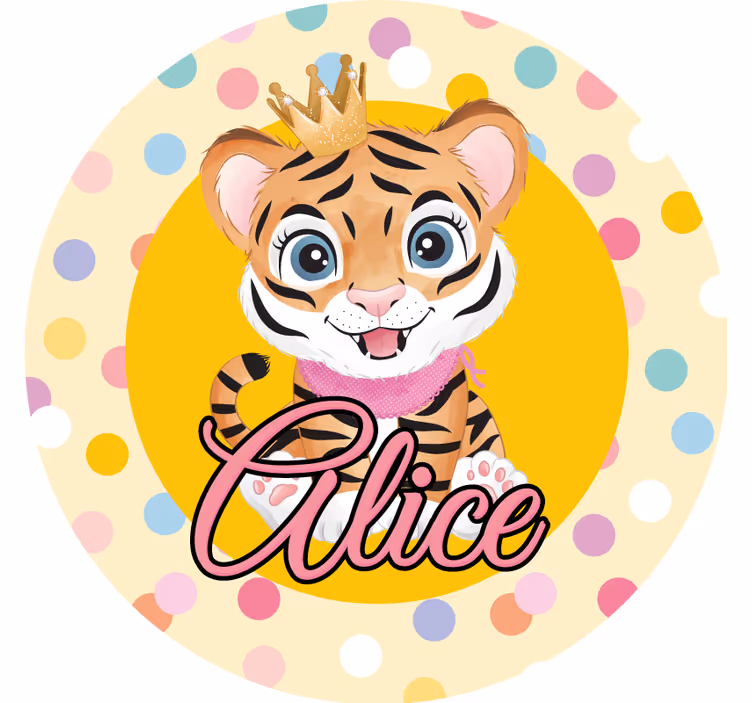 Customisable coasters crowned tiger design - TenStickers