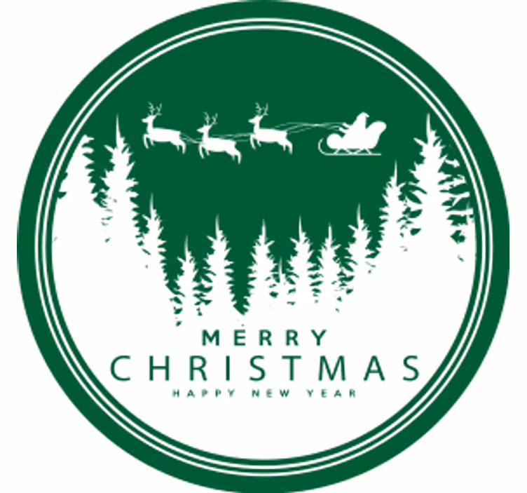 Christmas coasters festive santa sleigh scene - TenStickers