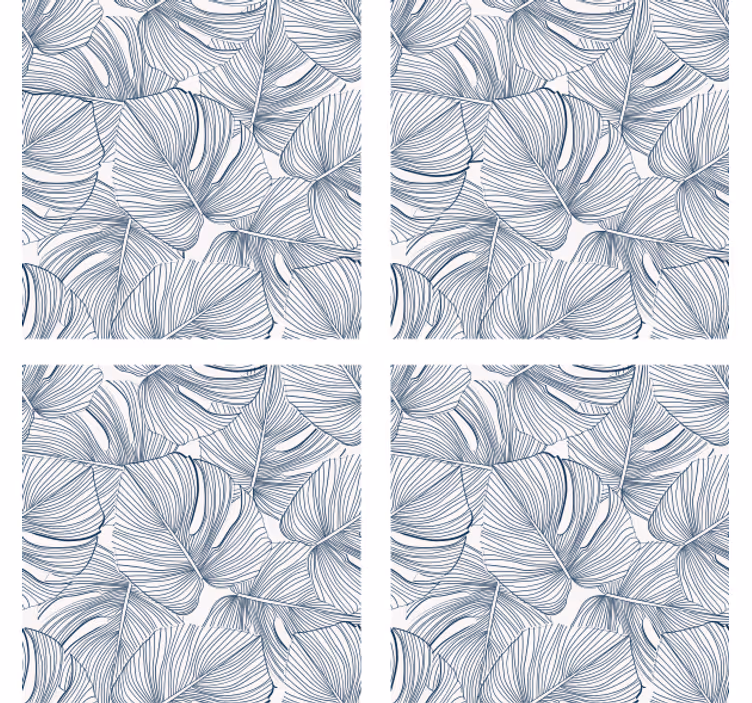 Texture coaster leaf pattern design - TenStickers