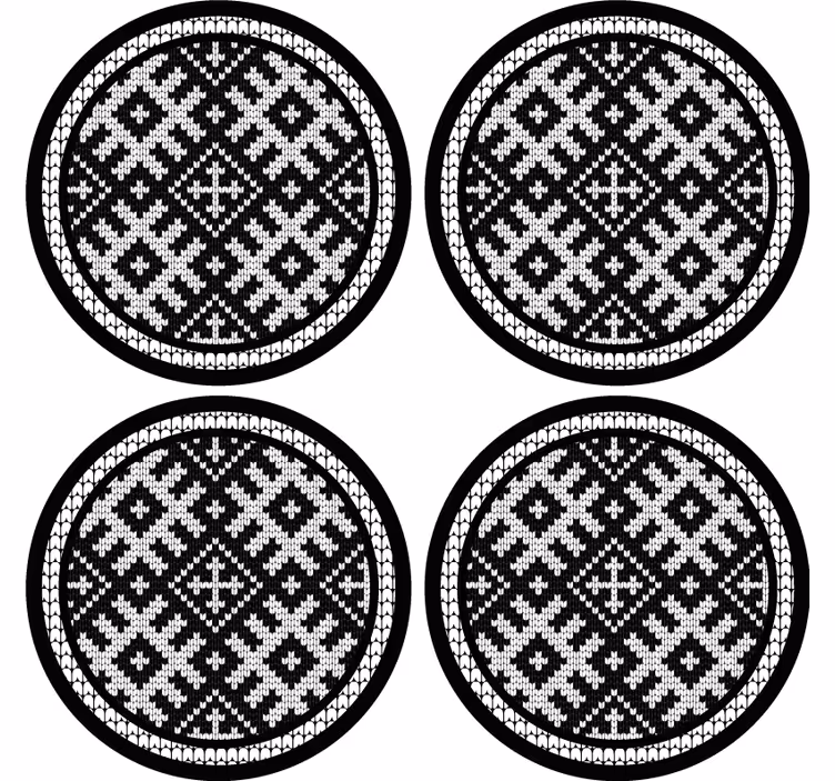Texture coaster knitted pattern coasters - TenStickers
