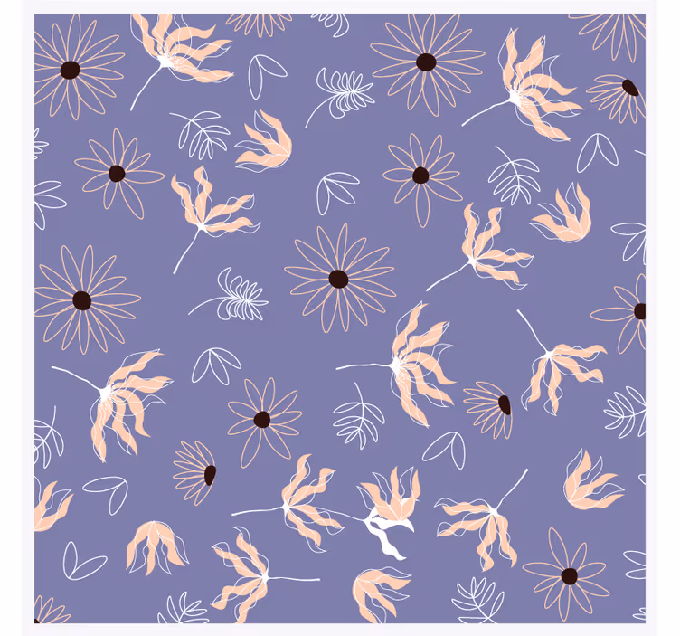 Texture coaster floral patterns on purple - TenStickers