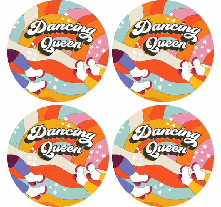 Customisable coasters colorful dance feet design - TenStickers