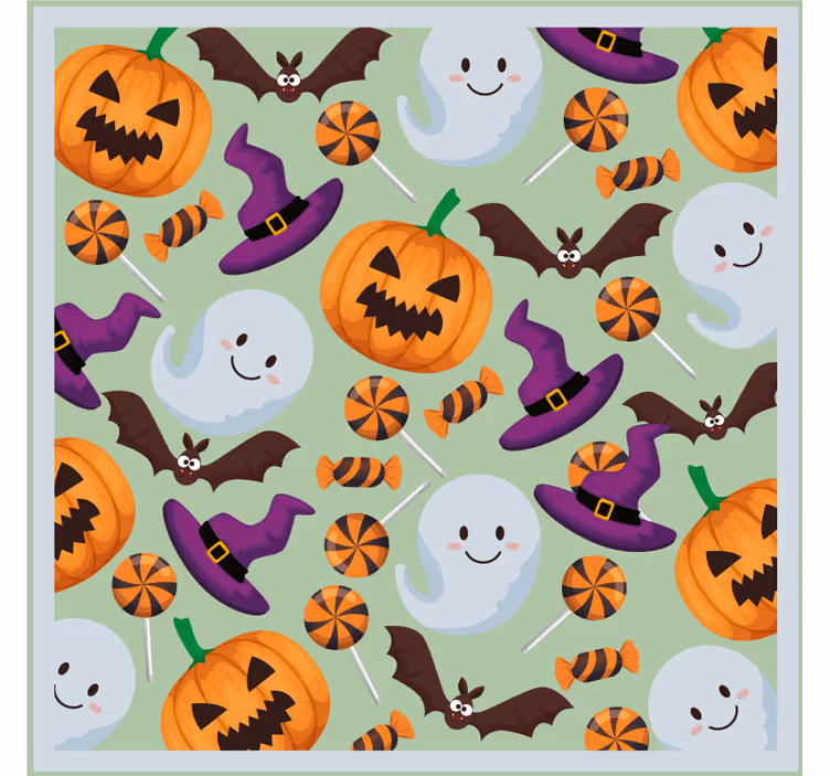 Halloween coasters with pumpkins and ghosts design - TenStickers