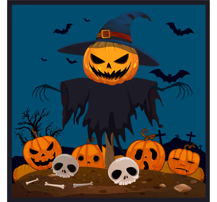 Halloween coasters scarecrow pumpkin display - TenStickers