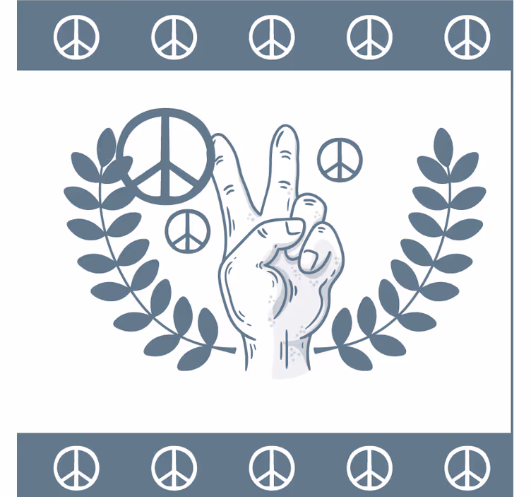 Text coasters with peace hand victory symbol - TenStickers