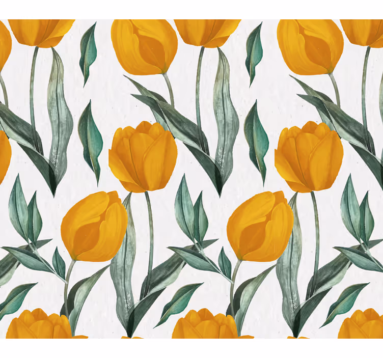 Texture coaster yellow tulip patterned design - TenStickers