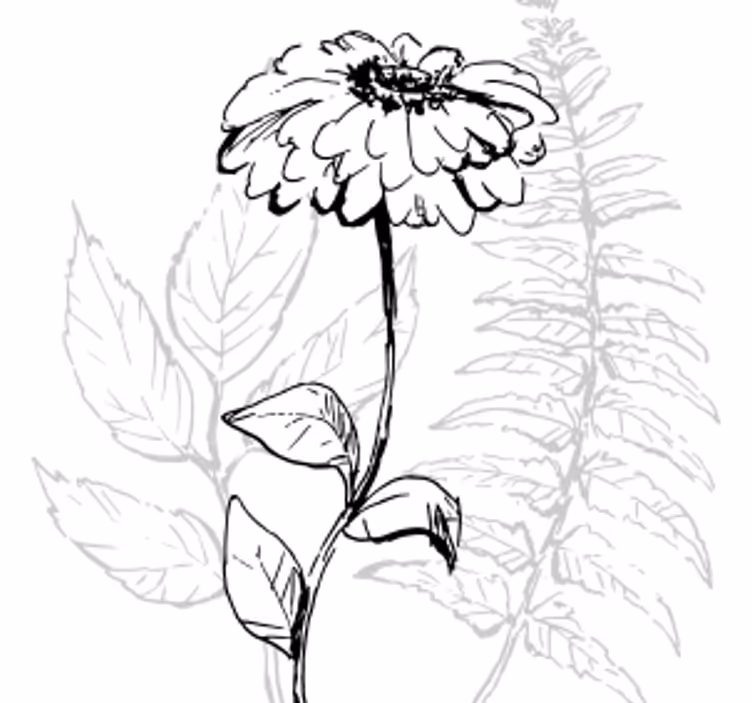 Texture coaster botanical line art design - TenStickers