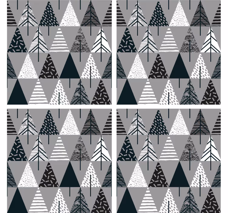 Texture coaster geometric tree design - TenStickers