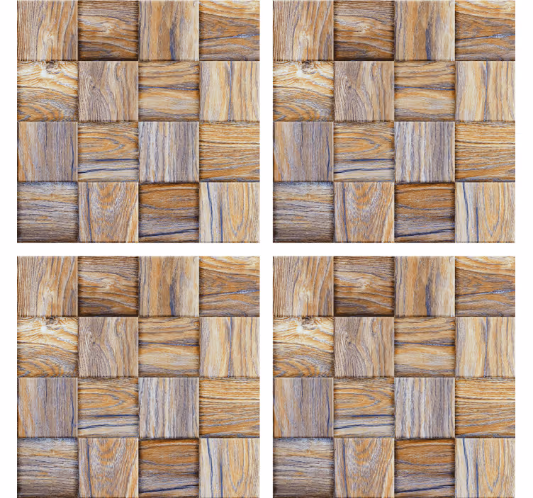 Texture coaster woven wood design - TenStickers