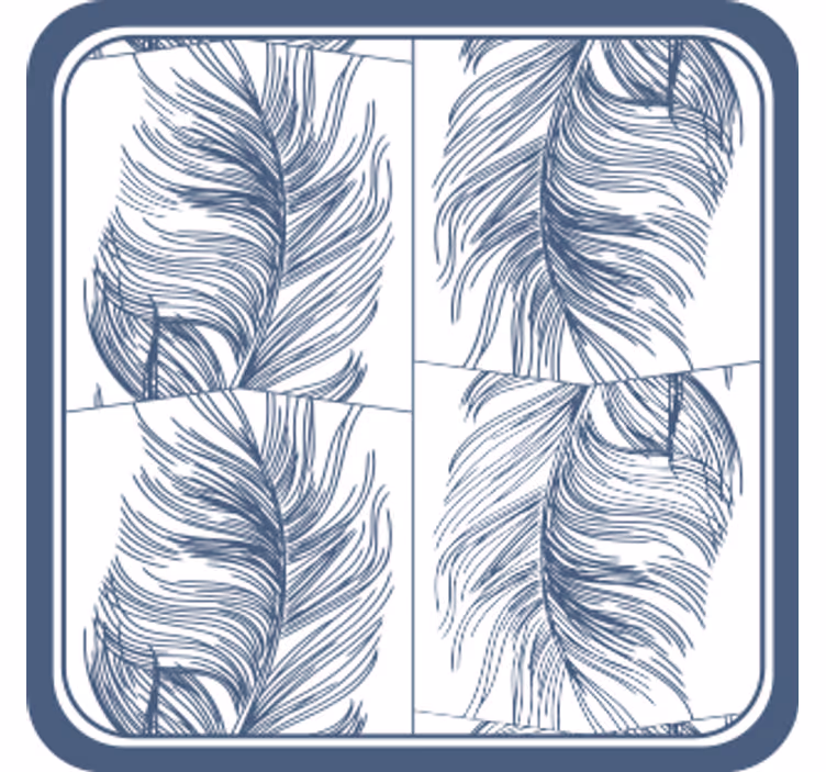 Texture coaster with elegant feather design - TenStickers