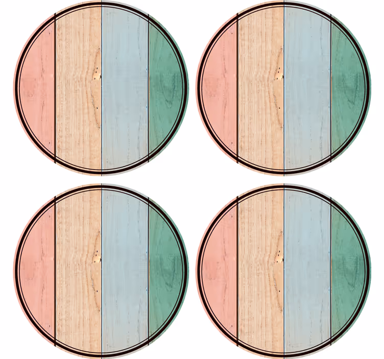 Colorful wooden planks texture coaster - TenStickers